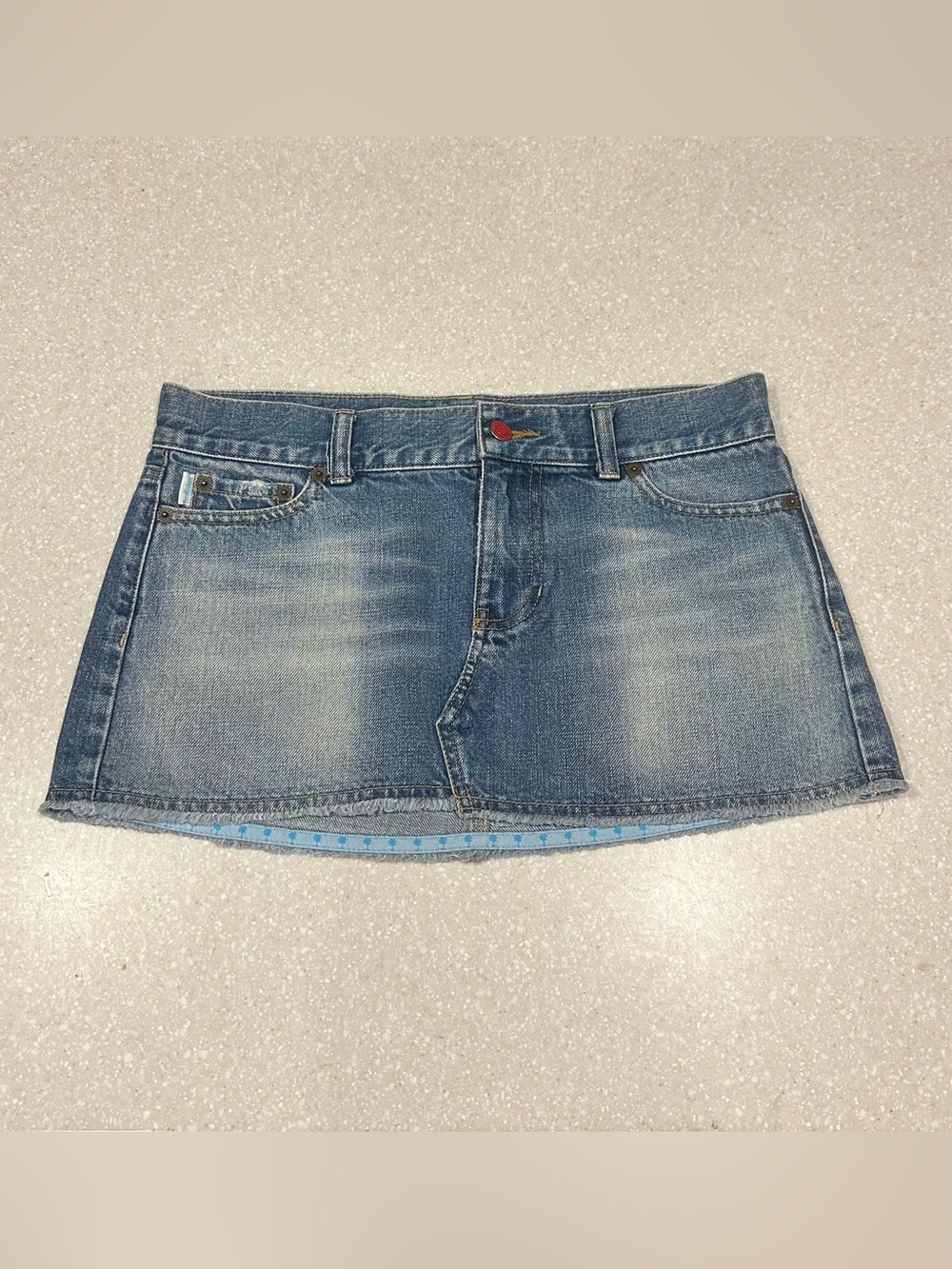 Vintage Y2K Hollister Micro Mini Denim Jean Skirt Size 5